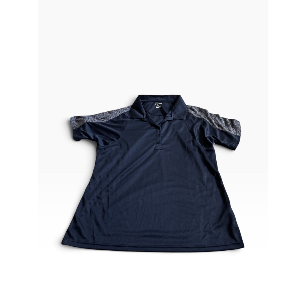 NWT Tonix Focus Polo Shirt Large Navy Twist Navy Performance Activewear 1635
